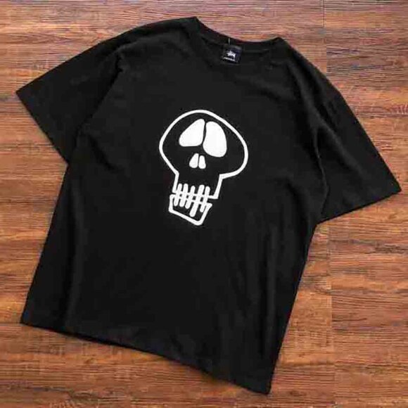Men's Stussy Black Skull Print Tee Size: XL - Picture 6 of 6